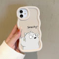 AMORVOR for Xiaomi Poco X5 Pro 5G Back Cover Cute White Bear Pattern Luxury Phone Case Macaron Wave Soft Silicone Mobile Cover. 