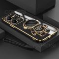 COROGI for Vivo V25 5G / Vivo V25e Back Cover with Lanyard + Astronaut Hidden Stand Luxury 6D Plating Shiny Cartoon Cases Soft Silicone Bracket Phone Case. 