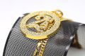 Men hop hip Gold Ice Out BIG 2pac Meddalion Tupac Rapper Pendant necklace Rhinestone 27.5 inch Cuban Chain Bling Necklace. 