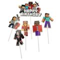  Minecraft Cake Toppers Set - Cake Topper - Multicolor - Unisex - Pack Of 6. 