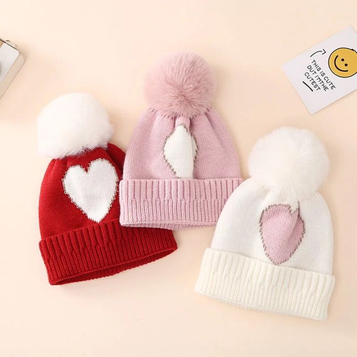 Winter Warm Baby Pom Pom Knitted Hat Cute Hairball Newborn Infant Boys