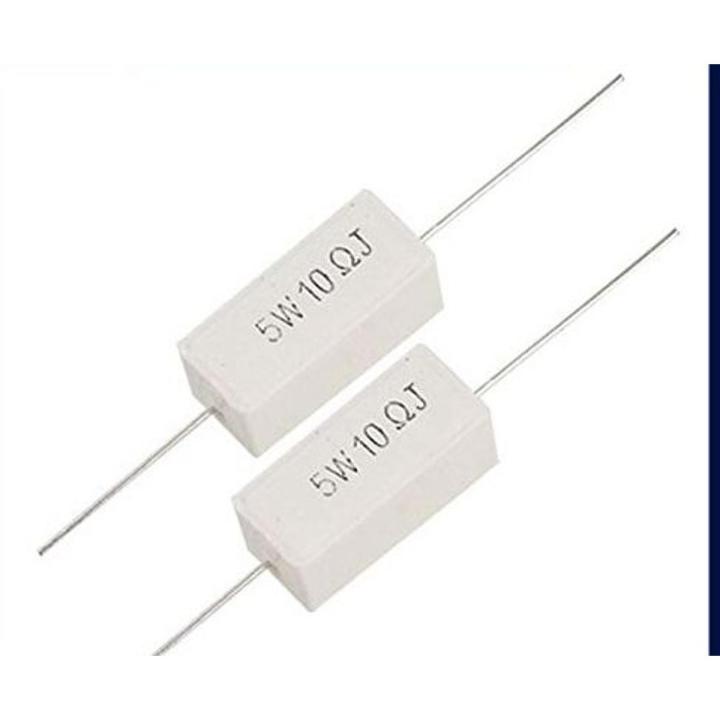 【Footprint】 10 Pcs Lot 10 Ohms 5W 5% Cement Resistor Power Resistance