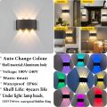 1x LED Auto Change Colours Wall Lamp Sconce Up Down Modren Wall Lights Indoor Adjustable Wall Mounted Light Decoration Outdoor Waterprof for Bedroom Pillar Wall Lamps Outdoor Waterproof lights for home Garden Lights Outdoor Light decor Wall Sconce. 