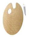 Big Wooden Palette Oval Art  Natural Wood Painting Palettes Holes for Oil Drawing. 