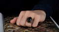 Elegant Oval Black Aqeeq Stone Silver Ring Turkish Ring for Men Rings for Husband Gift Ring For Boyfriend. 