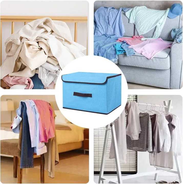 Home%20Fabric%20Folding%20Storage%20Storage%20Box%20With%20Lid%20Dustproof%20Portable%20Box%20Clothing%20Sundries%20Multifunctional%20Storage%20Box%20-%20Image%203