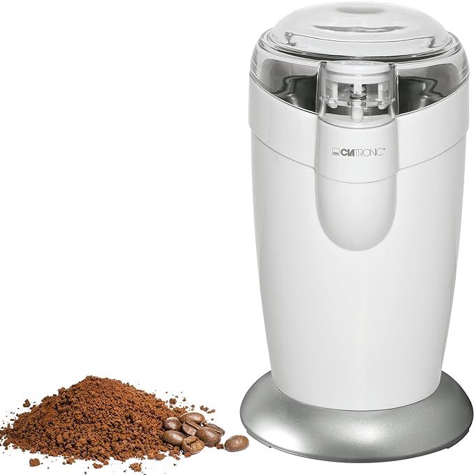 Clatronic KSW 3306 Coffee Grinder - White - Electric, Compact Design for Home Brewing - Durable Blades for Freshly Ground Coffee - Ideal for Coffee Enthusiasts uk import