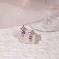 Retro Punk Star Purple Zircon Stud Earrings for Women Romantic Purple Rhinestone Earrings Simple Korean Style Elegant Female Jewelry Gift. 