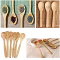 Pack of 6 Wooden Bamboo Spice jar Spoon/Suger Pot Spoon/Tea & Coffee Mixing Spoon/Ice Cream Spoon. 