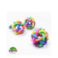 Woven Rainbow Color Rubber Bell Ball. 