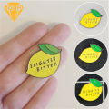 Cute Slightly Bitter Lemon Enamel Brooch Pin Backpack Hat Bag Accessory Badge. 
