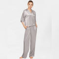 CUSTOMIZED 100% Pure silk satin nighty night dress nightwear night wear pj pajamas set for women girls ladies. 