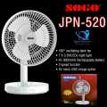 Portable Rechargeable Table FAN Easy To Carry With Long Battery Life (JPN-520) BATTERY : 4V 2000mAh Lead Acid Battery. 