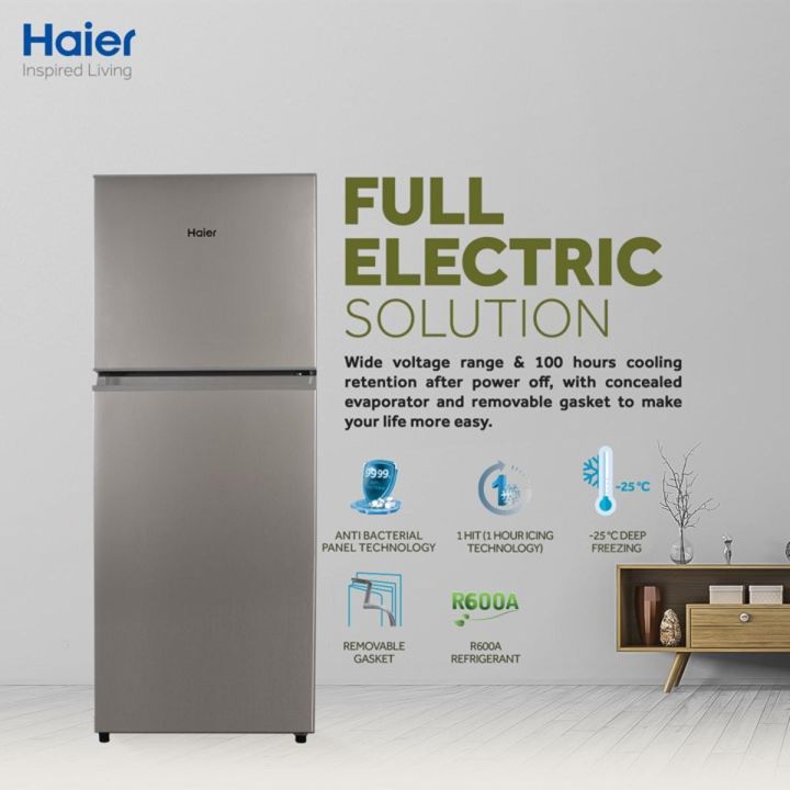 Haier 6.5 Cu Ft/E-Star Series/ HRF-186 EBS(Deepest Freeze +Direct Cool+ 1 Hour Icing Technology + Metal Door) Silver Colour/Refrigerator/ 10 Years Warranty.