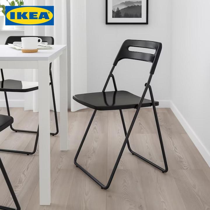 IKEA Folding Chair : NISSE, Black | White