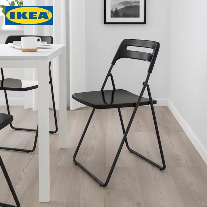 IKEA Folding Chair : NISSE, Black | White