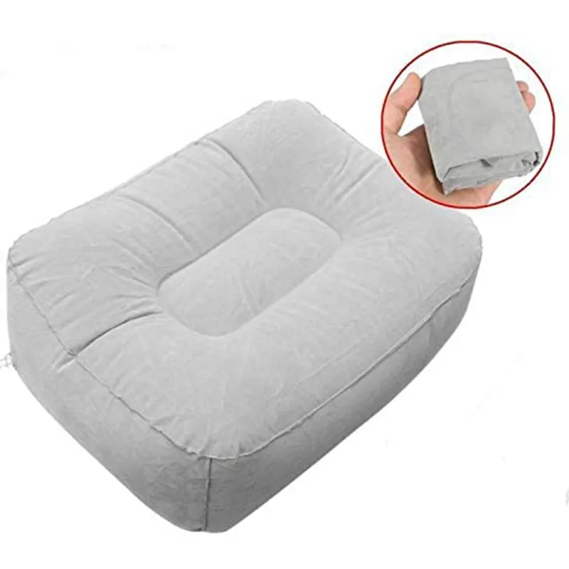 Inflatable Travel Foot Rest Support Pillow PVC Resting Pillows Flight Sleeping Footrest Pillow Airplane Car Bus Cushion Pads Daraz.pk