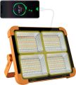 Solar Panel LED Flood Light 100W Emergency Portable Light & Power Bank For Mobile Phones Charging. 