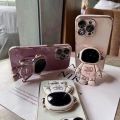 Astronaut Phone Bracket Cute Cartoon Desktop Foldable Stand Accessories 3D Plating Anime Astronaut Phone Holder Stand Holder. 