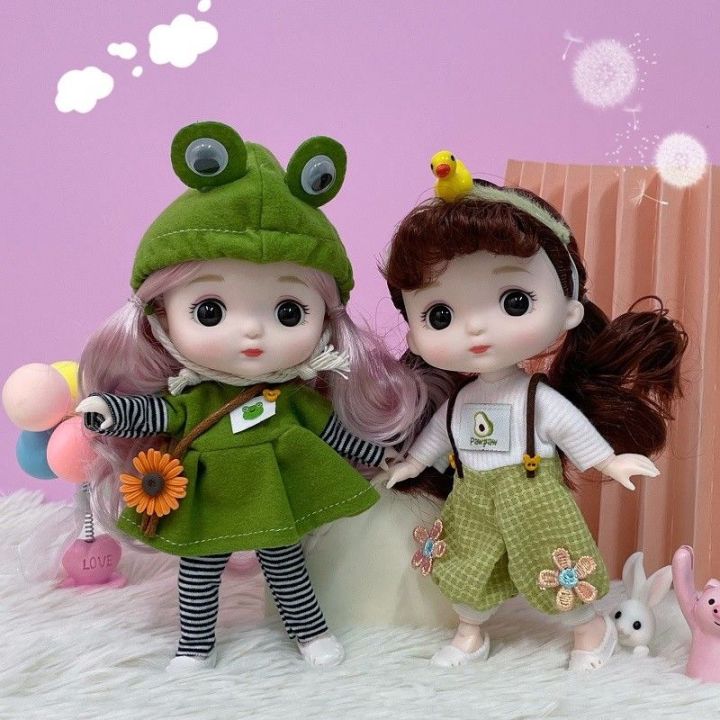 High-profile figure 17 cm Doll Big Head Cute Baby 8 Points BJD Children's Toy Little Princess Girl's Birthday Gift