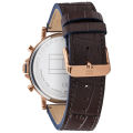 Tommy Hilfiger Men’s Quartz Leather Strap Blue Dial 44mm Watch 1710418. 