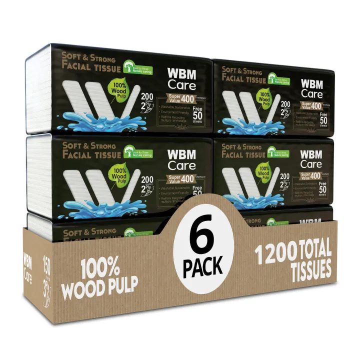 Pack%20of%206%20WBM%20Care%20Facial%20Tissue%20Medium%20Lavender%202%20Ply%20-%20200%20Sheets%20%20Facial%20Tissue%20Paper%20-%20Image%202