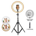 Energy - ENRG LED Ringlight 10 Inch \ 26 cm With 7.5ft Metal Tripod Stand And Mobile Phone Holder Black. 