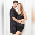 Valerie couple Night Dress Black Honey Moon Couple S/S Pajama Sets ( Different sizes available ). 