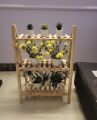 3 Tier Wooden Plant Stand Flower Pot Shelf Rack Solid Wood (Clear). 