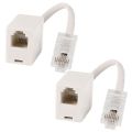 2 socket 8P4C / RJ45 male RJ11 6P4C to female M / F Adapter telephone Ethernet. 