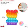 Stress Relief Pop It Bear Fidget Toy Poppet Push Pop Bubble Fidget Popping Sensory Toy for Kids and Adults Fidget Popit Popper Stress Relief. 