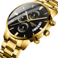NIBOSI Chronograph Watches Men Stainless Steel Band Waterproof NI2309. 