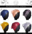 Pack of Lace bands net cap for girls Hijab caps hijab caps for girls stylish Soft & Comfortable Fabric-Multicolors-Adjustable Size. 