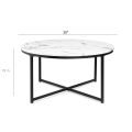 Center Table Coffee Table Marble Modern Living Room Round Accent Dining Table Metal Frame X Base Table Cross Designee Gadget Shop. 