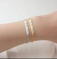 Engraved Stainless Steel Bracelet Custom Coordinate Cuffs For Men Mantra Bracelet. 