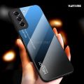 Vantime for Samsung Galaxy S21 FE 5G Case Gradient Phone Back Hard Glass Cover. 