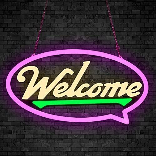 Premium Welcome LED Neon Sign Light for Wall Decor – Eye-Catching Neon ...