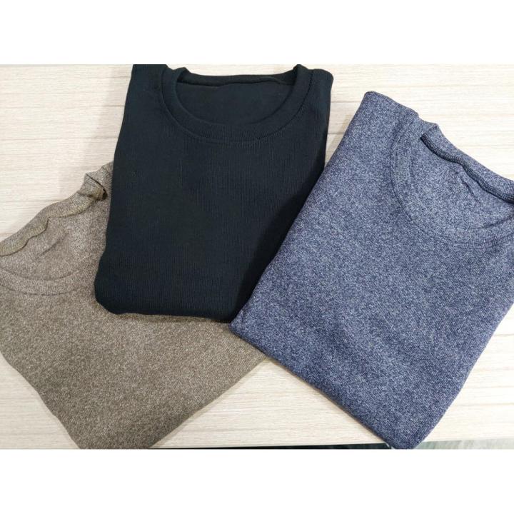 Winter Inner Round Neck T Shirt Full Sleeve For Men Pullover Stretchable Ribbed Cotton & Lycra - Stay Warm And Comfy With A Winter Inner T-Shirt