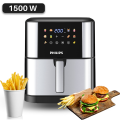 Philips XXL 10L Digital Air Fryer | 1500W Power for Oil-Free Cooking | Best Multifunctional Family Air Fryer with Touch Control | Adjustable Temp & Timer, Visible Window, Stainless Steel | Ideal for Baking, Pizza, Chicken & More | Energy Efficient,. 