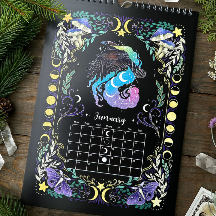 2024 Wall Calendar Dark Forest Animal Elf Series DARK MOON Wall Calendar