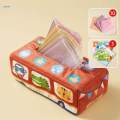 Baby Tissue Box Toy for Infant 6-12 Months Toddlers, Montessori Sensory Toys, Plush Tissue Box Crinkle Tissues Early Learning Educational Gifts. 