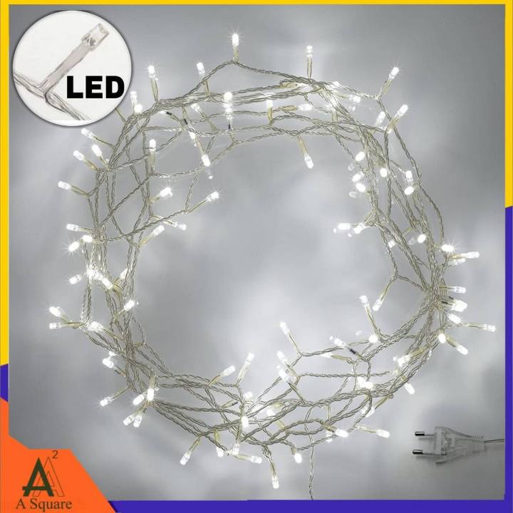 High Quality White LED Blinking Fairy Light String with flasher Controller - 220V - Flashing - for Function , Party , Jugnu Festival New year , Milad Melad Home or Birthday Wedding Decoration