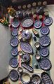 Blue Pottery Dinner Set 6 person servings. 