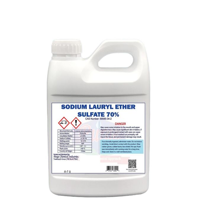 Purge Sodium Lauryl Ether Sulphate 70% 1Kg - SLES 70% - Made in China - Shampoo Base - Foam Boaster