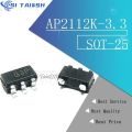 10PCS AP2112K-3.3 SOT23-5 AP2112K-3.3TRG1 3.3V 0.6A SOT25 2112 AP2112 AP2113K AP2112-3.3. 