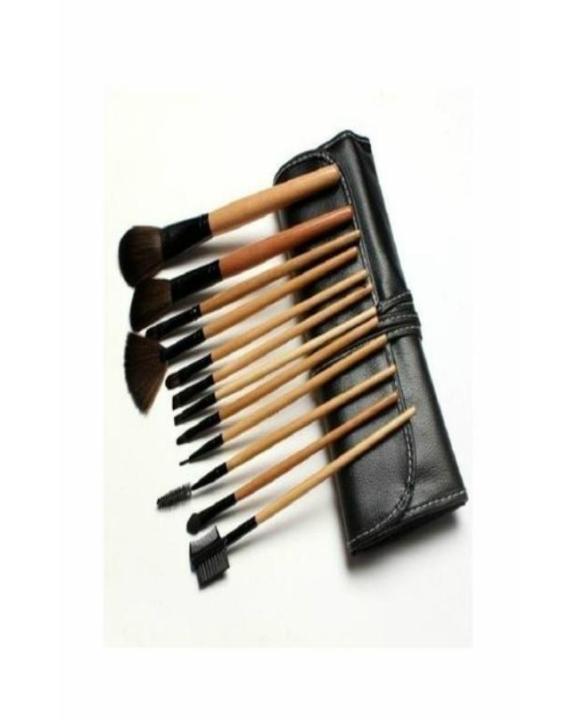 Professional Makeup Brush Set With Bag - 12 Pcs