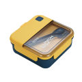 Lunch Box 2 Compartment BPA free Portable Lunch Box School Office Food Storage Container with Fork & Spoon. 