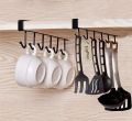 Under Cabinet Storage Rack Organizer 6 Hooks Kitchen Cupboard Shelf Coffee Cup Mug Holder Multifunction Hanging Racks Hanger. 