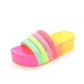 Loose cake and slippers women's European and American color matching joker flat shoes. 