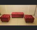Costumize Sofa Storage Set 4 Seater Puffy Set Stuff Velvet Beautifull Colour Red. 